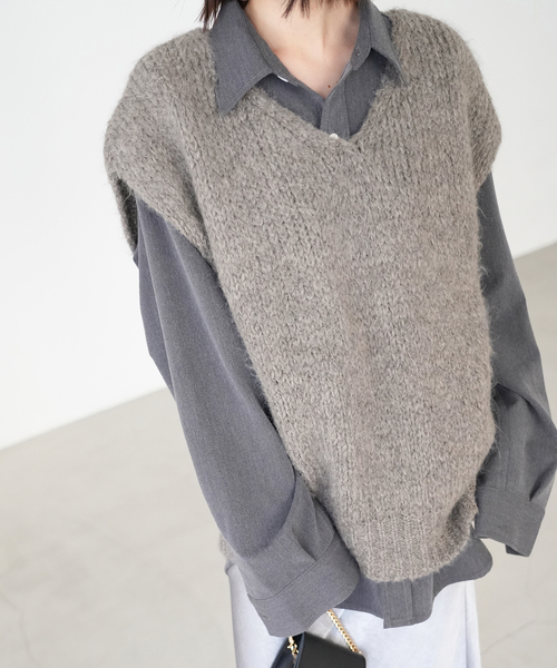 クリスマス特集2025 SLOBE IENA ニット 「TRICOTS JEAN MARC」 VN ベストニット トップス