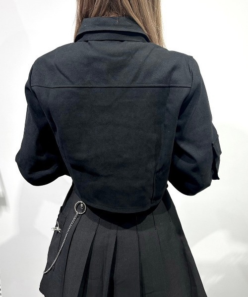 ブラウス シャツ A'GEM/9 × .kom「NOVESSEL/ノベセル」ネクタイ付きクロップドシャツ レディース NOVESSEL ブラウス シャツ A'GEM/9 × .kom「NOVESSEL/ノベセル