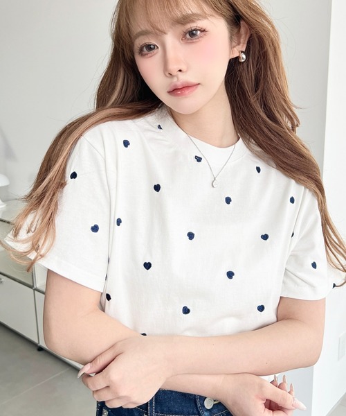 Simone Rocha ハート刺繍 Tシャツ M ホワイト 半袖 美品 moment+ tシャツ ハート刺繍半袖Tシャツ レディース : ZOZOTOWN Yahoo