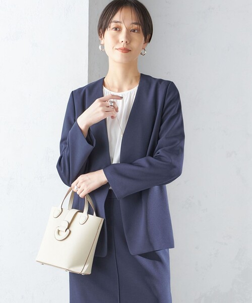 【値下げ】SHIPS 0x ones＜手洗い可能＞ノーカラーパイピングジャケット SHIPS ジャケット ノーカラージャケット 「手洗い可能／撥水加工