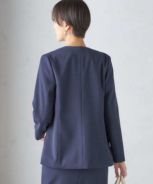 【値下げ】SHIPS 0x ones＜手洗い可能＞ノーカラーパイピングジャケット SHIPS ジャケット ノーカラージャケット 「手洗い可能／撥水加工