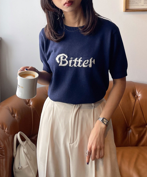 ニット セーター ジャガードロゴサマーニット レディース