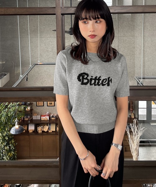 ニット セーター ジャガードロゴサマーニット レディース