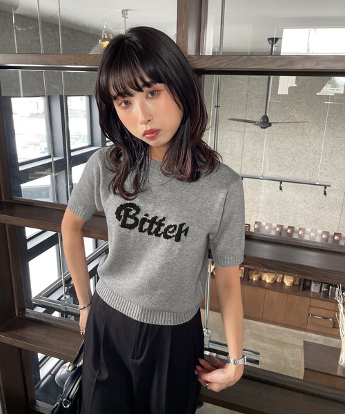 ニット セーター ジャガードロゴサマーニット レディース