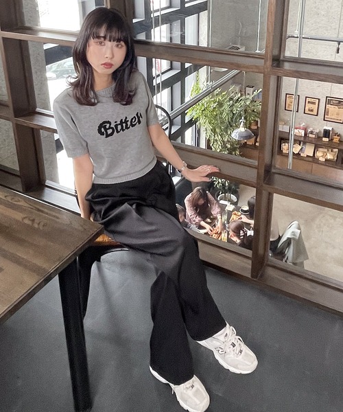 【美品】blugirlブルーガール ジャガード サマーニット Mサイズ セール】マーブル柄ジャガードハーフZIPニット（ニット/セーター