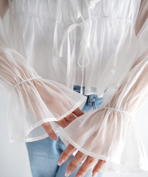 トップス r_aek SAILOR COLLAR DETAIL KNIT TOP