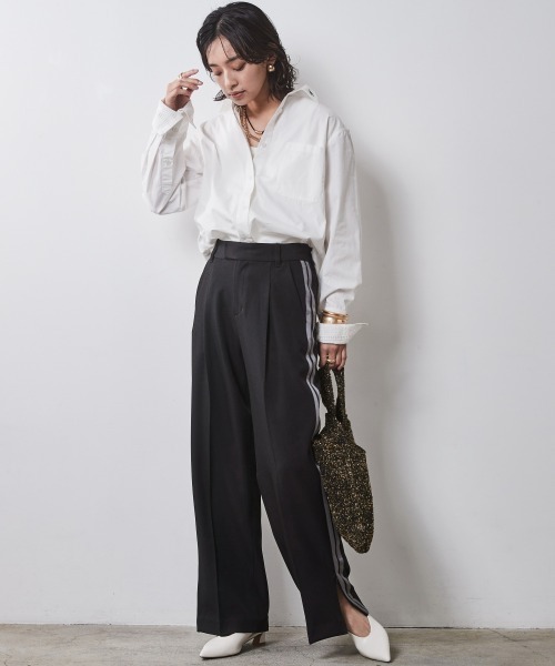 CHIC STYLE ブラウス シャツ ワイドカフスシャツ 「大きいサイズ