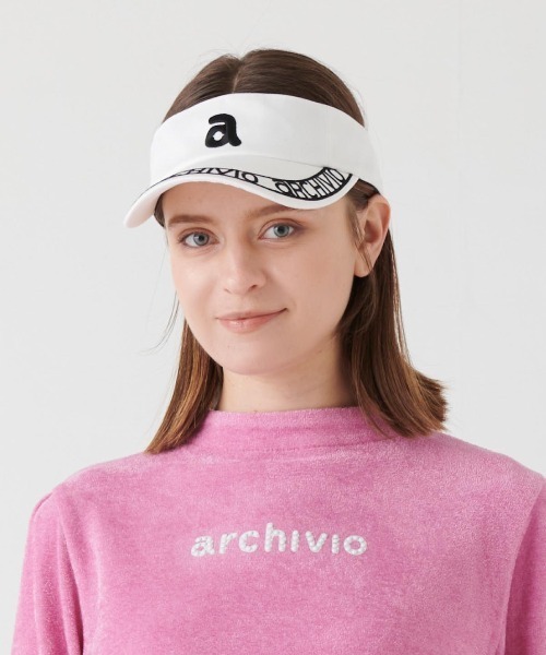 archivio（アルチビオ） サンバイザー 「LADIES」はしごレース刺繍サン