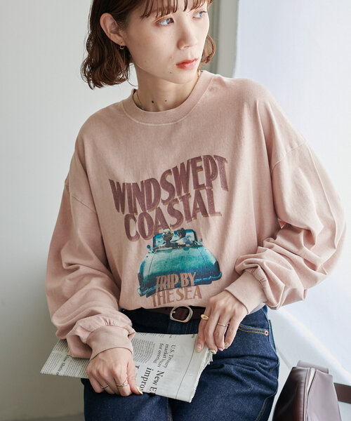 tシャツ 「ユニセックス」ピグメントグラフィックロンT レディース メンズ