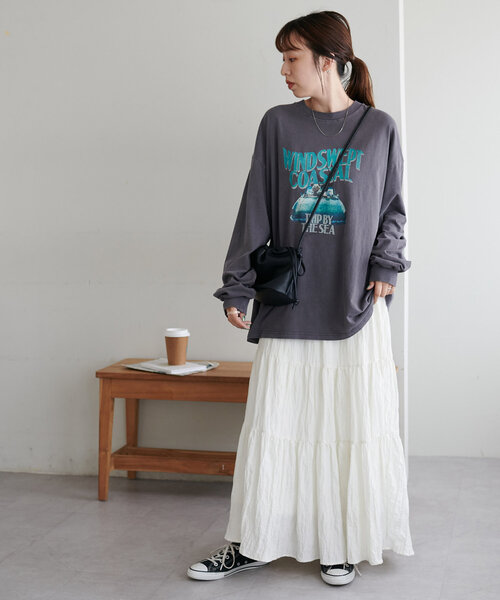 Discoat tシャツ 「WEB限定」ピグメントグラフィックロンT