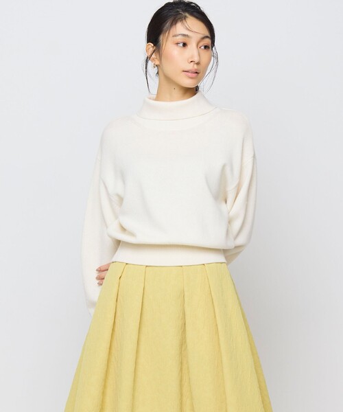 ニット セーター ウールカシミヤミックス ハイネックニット レディース