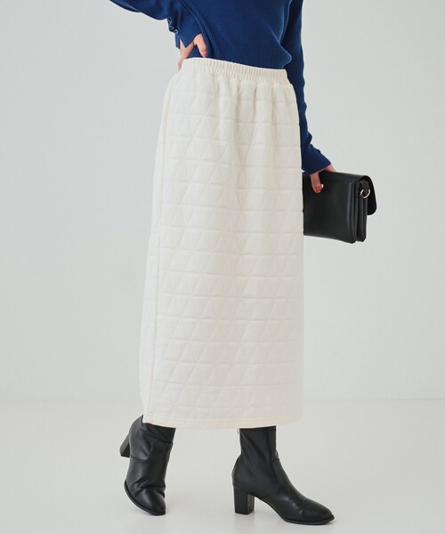 【値下】ROUROU ロウロウ 桜モチーフアップリケスカート 薄桜（ホワイト） SACRA｜サクラ ｜DRAWING PRINT SKIRT｜プリント スカート
