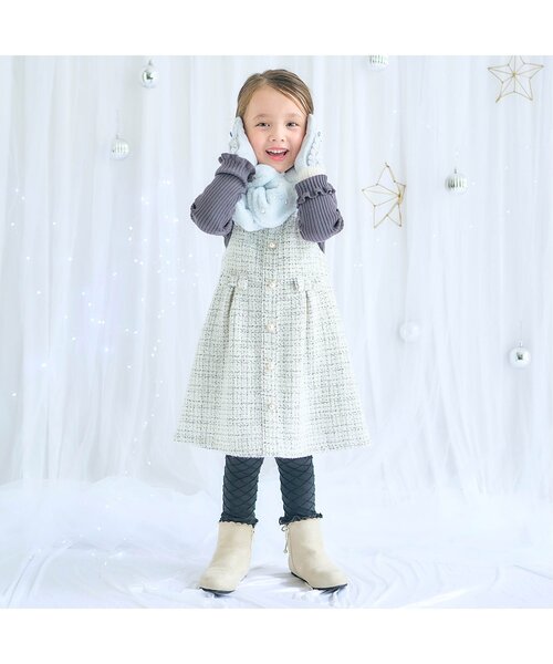 スカート ツイードジャンパースカート＿アプレレクールマシェリ キッズ 子供服 女の子 | apres les cours | 04