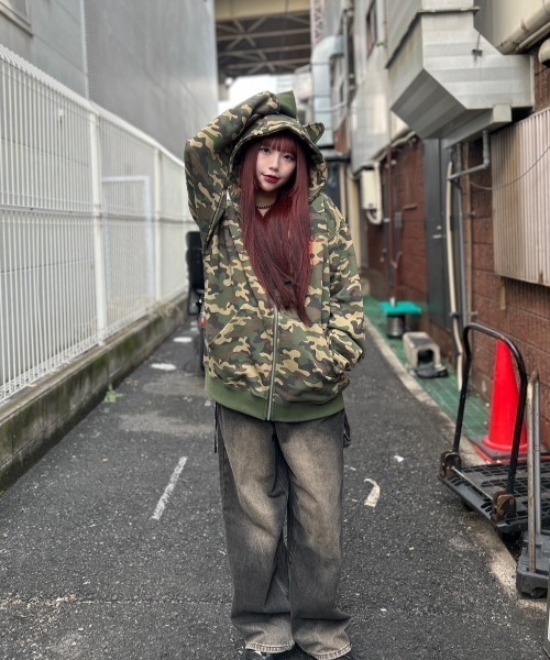 OY プレイフルオードリーイヤーZIPUPパーカー OY/オーワイ』 PLAYFUL ODOLLY EAR HOODIE ZIP UP/プレイフル