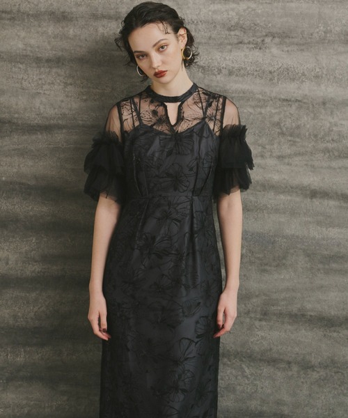 ANDRESD key neck embroidery dress Mサイズ key neck embroidery dress | ANDRESD