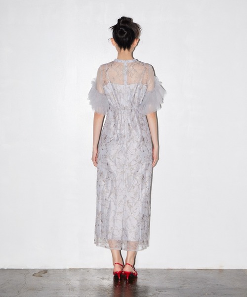 パーティードレス ドレス キーネックエンブロイダリードレス / key neck embroidery dress