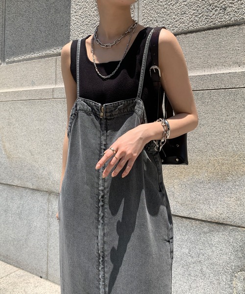 DouDou ワンピース リヨセルデニムジャンスカ : ZOZOTOWN Yahoo