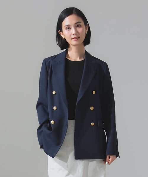 ビームスエフ　6ボタンダブルジャケット46 Demi-Luxe BEAMS｜【ビームスの百名品】ドライギャバジン 6