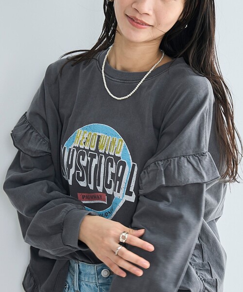 tシャツ オーバーサイズバックフリルロンT レディース 楽天市場】Tシャツ バックフリル トップス ロング カットソー