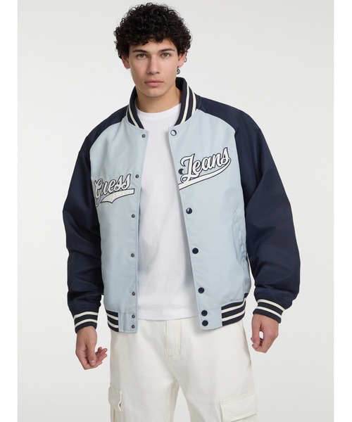 スタジャン GUESS JEANS Raglan Bomber With Patch アウター メンズ 