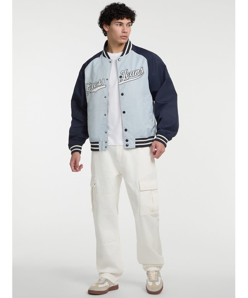 スタジャン GUESS JEANS Raglan Bomber With Patch アウター メンズ 