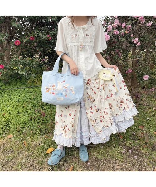 PINK HOUSE スカート スイーツスプリングバニープリントパッチ