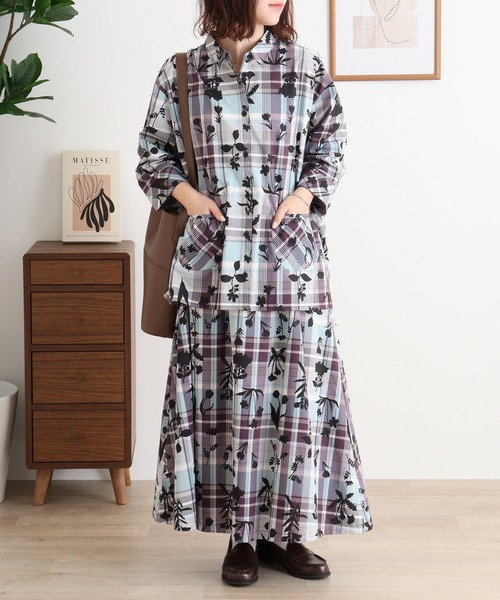 イマゴ　emago チェック　大きいサイズ　ゆったり　美品 EMAGO 大柄チェックワンピース（ワンピース）｜Emago（イマゴ