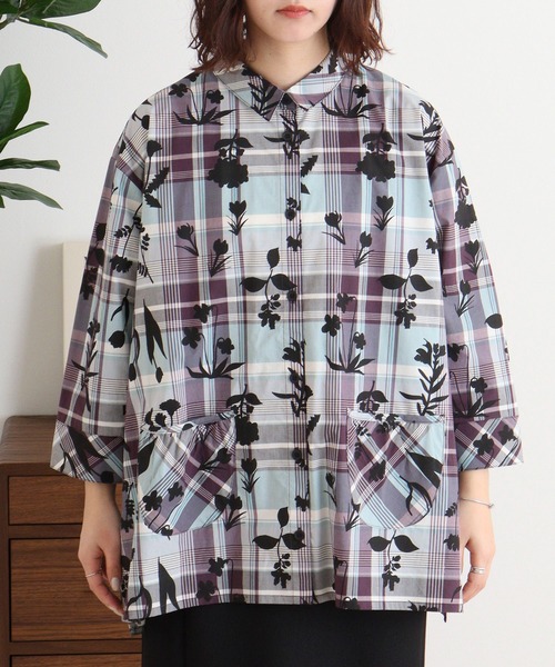 イマゴ　emago チェック　大きいサイズ　ゆったり　美品 EMAGO 大柄チェックワンピース（ワンピース）｜Emago（イマゴ