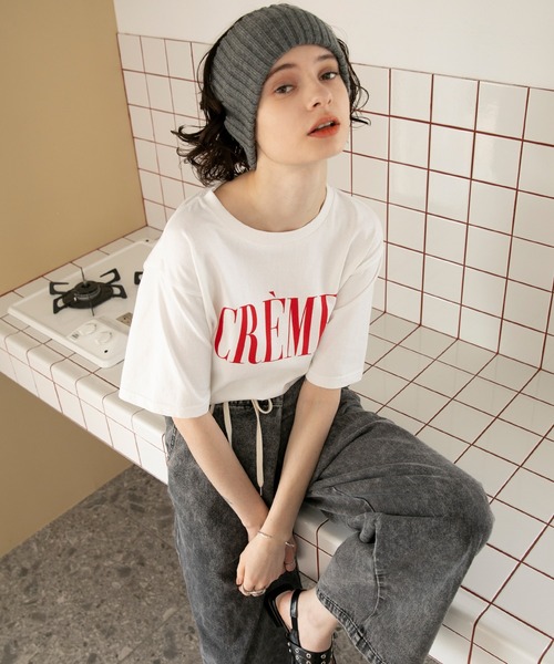 forksy. tシャツ 「forksy.」レタリングロゴプリント 半袖T