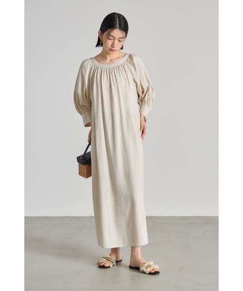 &. NOSTALGIA（ノスタルジア） ワンピース バックオープンリネン
