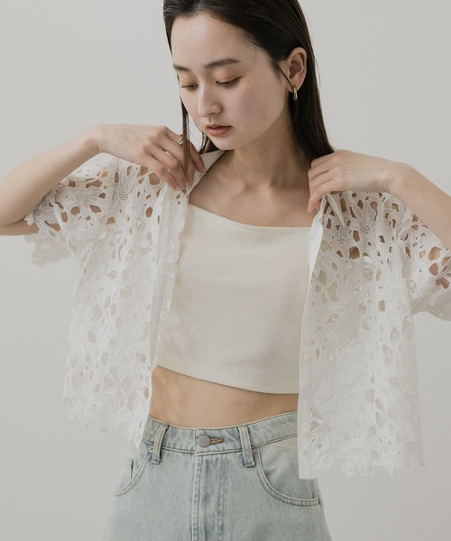 SENSE OF PLACE by URBAN RESEARCH ブラウス シャツ レースクロップド