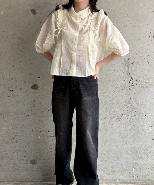 Drawer - 定番 SHE TOKYO シルク ボウタイ ボリュームスリーブ ブラウス 楽天市場】2wayボリュームスリーブボウタイブラウス トップス