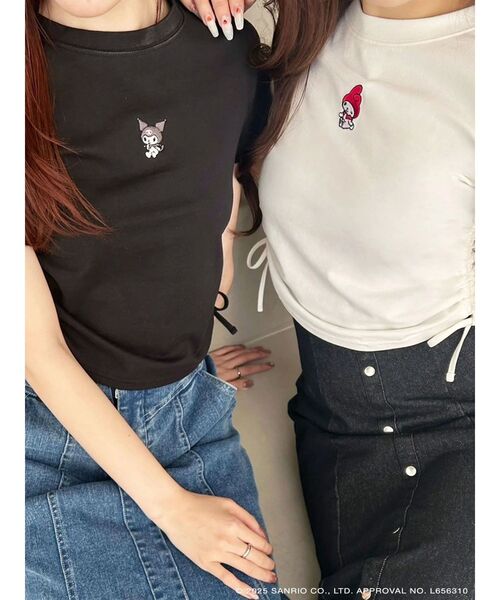 tシャツ 「マイメロディ＆クロミコラボ」オーガニックコットン刺繍ロゴTシャツ レディース JILL by JILL STUART｜<マイメロディ&クロミコラボ>オーガニック