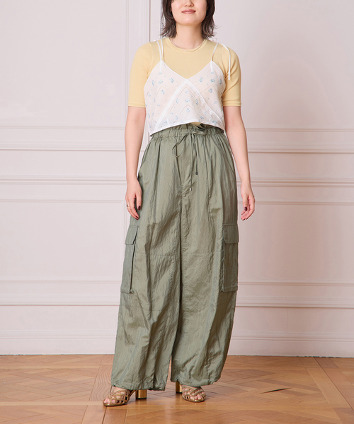 IENA LA BOUCLE カーゴパンツ ナイロンシルクライトタフタカーゴ