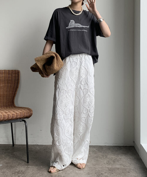 DouDou tシャツ 「WEB限定」ジャガープリントTEE レディース