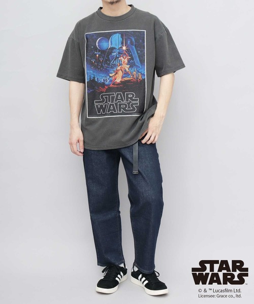 グッドウェア（Goodwear）/STAR WARS クラックプリント Tシャツ ビッグシルエット 新たなる希望 帝国の逆襲 Goodwear（グッドウェア） tシャツ STAR WARS 古着風 クラックプリント