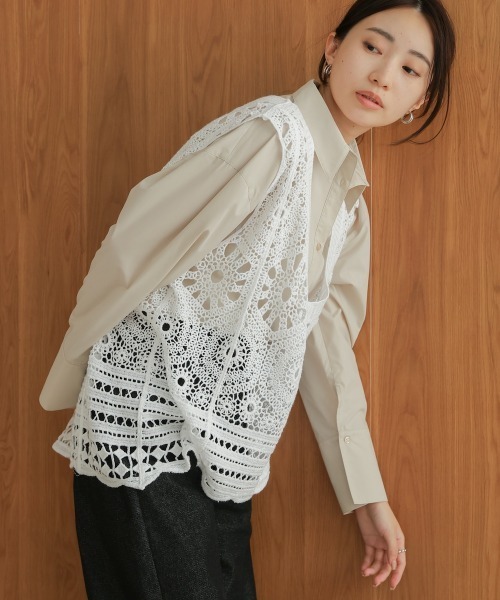 BAB ベスト ジレ クロシェ編みベスト レディース : ZOZOTOWN