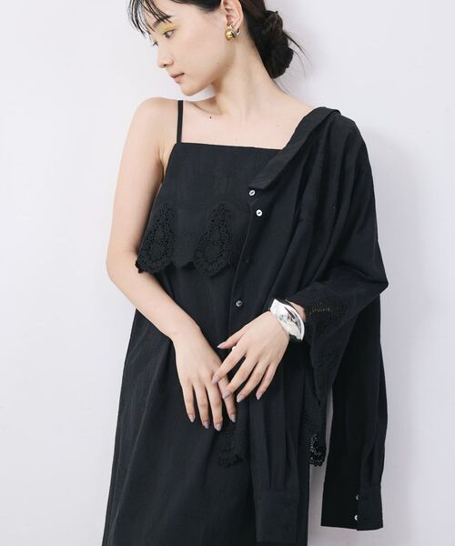 STRATA ブラウス シャツ エンブロイダリースカラップシャツ 「低