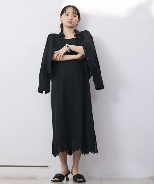 STRATA ブラウス シャツ エンブロイダリースカラップシャツ 「低