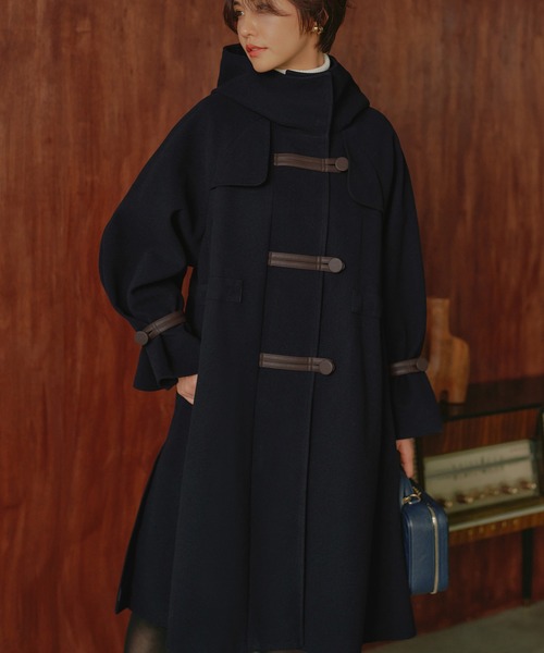 lumier/ダッフルコート/M/ポリエステル/KHK/無地/43336-2jm ビッグ