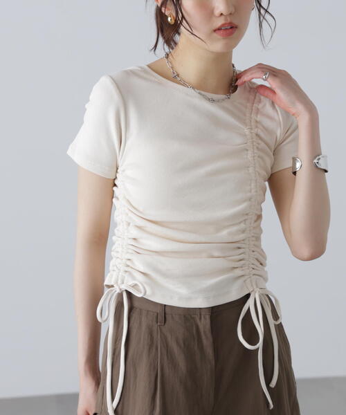 tシャツ アシメドロストリブカットソー レディース