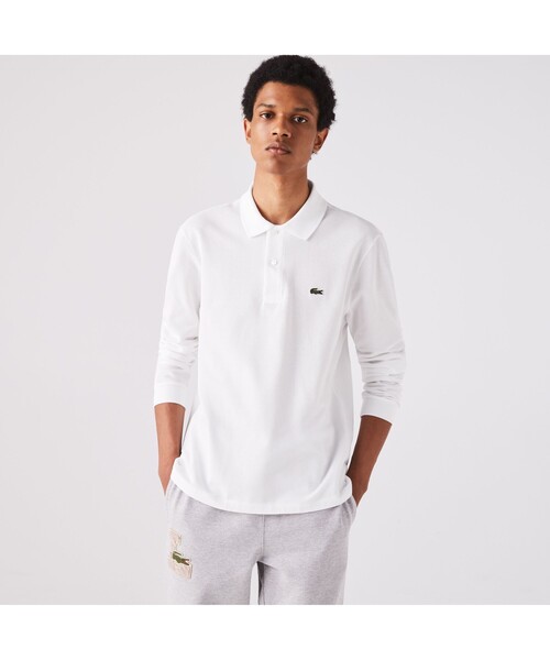 ト*ム様 【タグ付き、シミ有】LACOSTE ホワイト 長袖ポロシャツ LACOSTE 「LACOSTE」 長袖ポロシャツ 5 ブラック メンズ