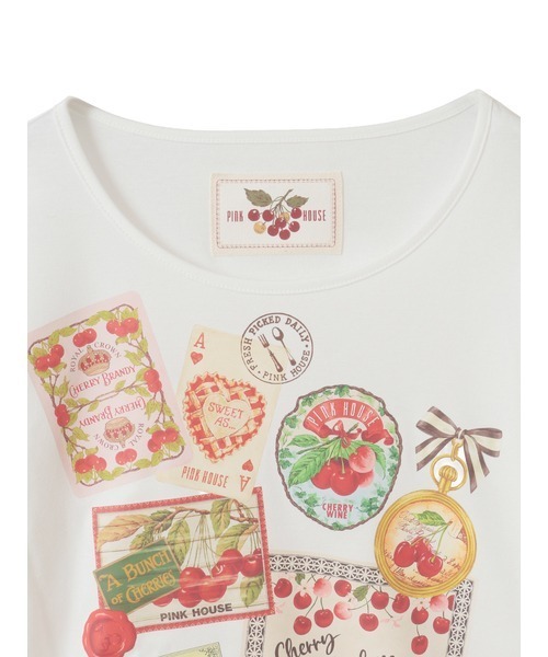最終価格❗ピンクハウス❤️可愛いチェリー総柄カットソー美品 チェリー総柄プリントカットソー（Tシャツ/カットソー）｜PINK HOUSE