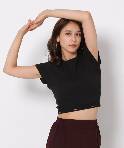 tシャツ 「HEREIAM」抗菌防臭/カップ付きリブＴ レディース