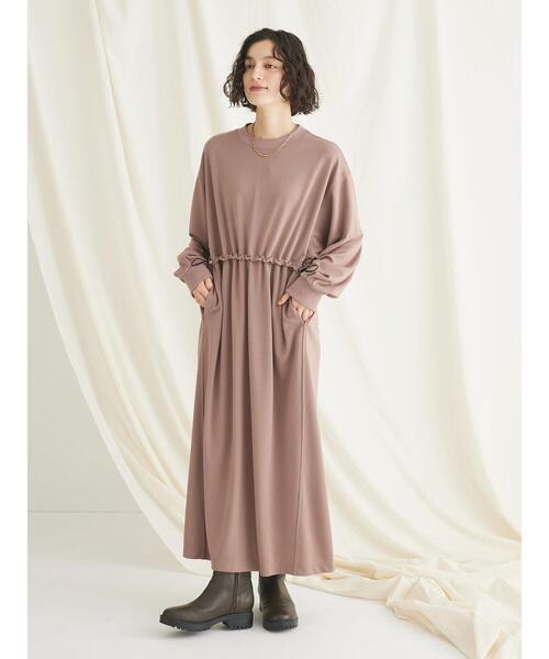 「CRAFT STANDARD BOUTIQUE」 長袖ワンピース FREE チャコールグレー レディース_画像6