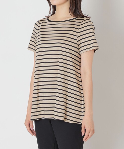tシャツ バックリボン ボーダーチュニック レディース TO BE CHIC tシャツ バックリボン ボーダーチュニック