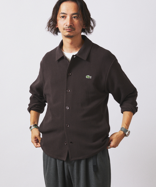 LACOSTE for JS ラコステ別注 ウールコットン ピケ カーディガン LACOSTE for JS ラコステ別注 ウールコットン ピケ カーディガン