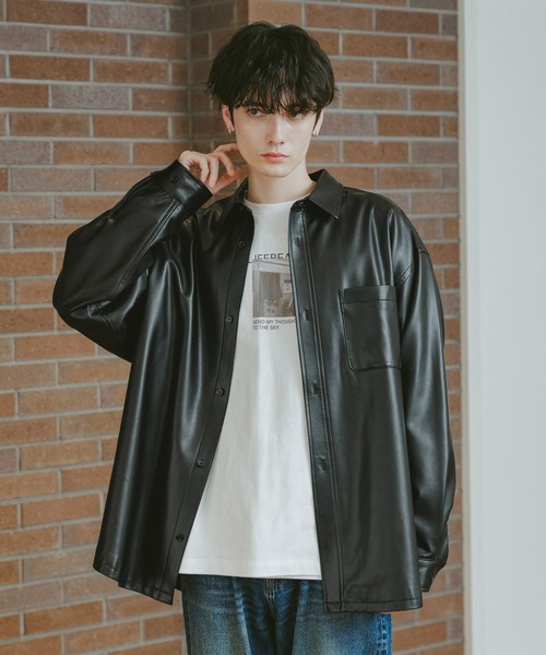 RAGEBLUE（レイジブルー） シャツ シンセティックレザー/ビッグシャツ