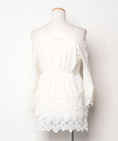 「Jet Label」 レース7分袖ブラウス - ホワイト レディース_画像2
