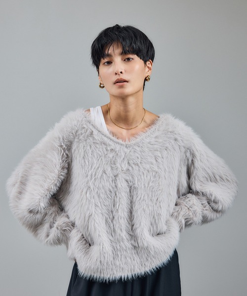 Deuxieme Classe プルオーバーニットセーター シャギー 美品 SALON adam et rope'（サロン アダム エ ロペ） ニット セーター 「WEB